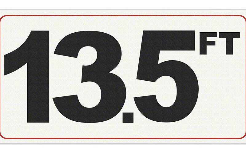 13.5 FT - Adhesive Depth Marker - 12 Inch x 6 Inch with 4 Inch Lettering