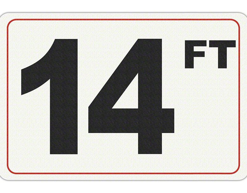 14 FT - Adhesive Depth Marker - 9 Inch x 6 Inch with 4 Inch Lettering