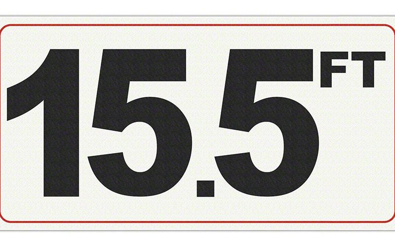 15.5 FT - Adhesive Depth Marker - 12 Inch x 6 Inch with 4 Inch Lettering