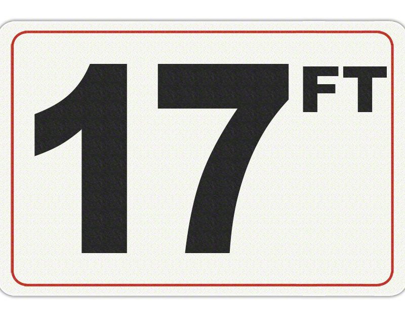 17 FT - Adhesive Depth Marker - 9 Inch x 6 Inch with 4 Inch Lettering