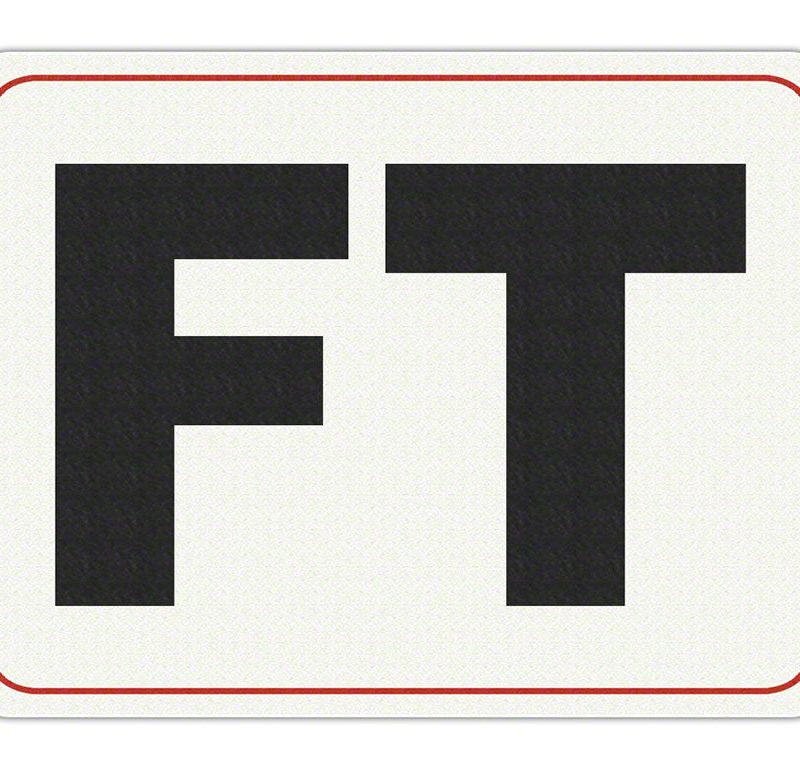 FT (Feet) Message - Adhesive Depth Marker - 8 Inch x 6 Inch with 4 Inch Lettering