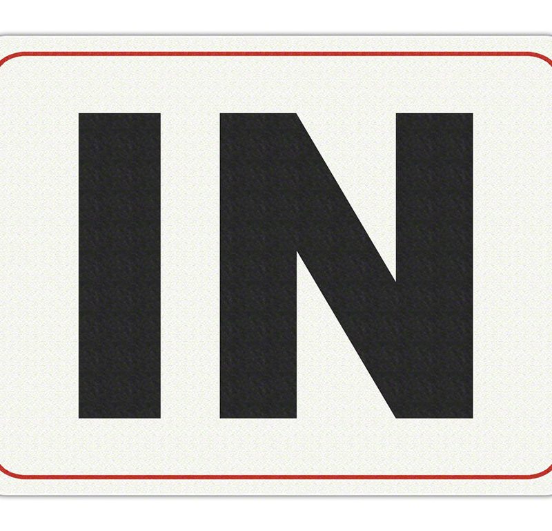 IN (Inch) Message - Adhesive Depth Marker - 8 Inch x 6 Inch with 4 Inch Lettering