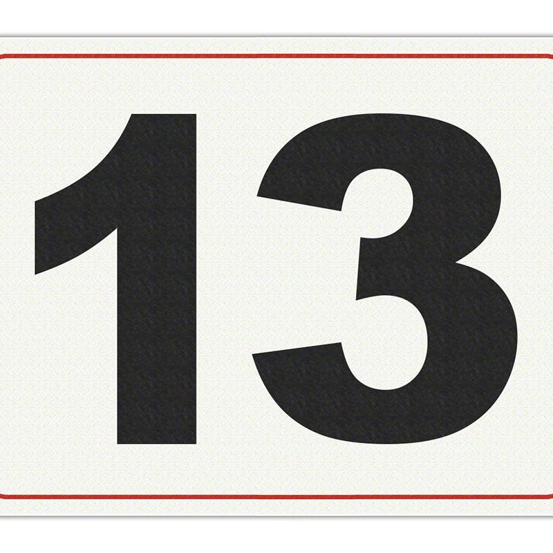 #13 - Adhesive Depth Marker - 8 Inch x 6 Inch with 4 Inch Lettering