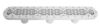 Aquastar 32" White Channel Drain With 3-Port Sump, 32CDFLV101
