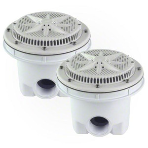 Pentair White 8" StarGuard Main Drain ABS Sump for Vinyl Liner 2" Side x 1.5" Bottom, Pack of 2, 500130