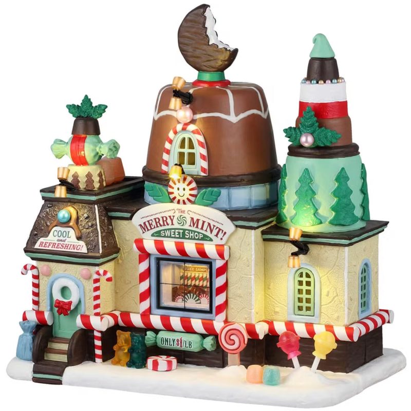 Lemax Sugar N Spice Lighted Building: The Merry Mint! Sweet Shop #45286