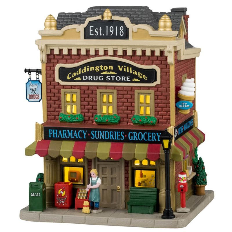 Lemax Caddington Village Lighted Building: Caddington Village Drug Store #45272