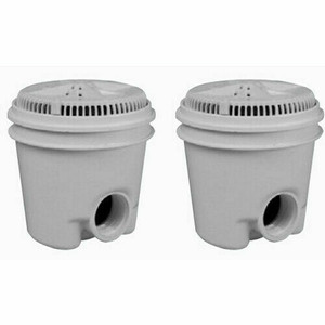 Pentair Dark Gray StarGuard 8" Main Drain with 2" Side x 1.5" Bottom ABS Sump with Ring and Cover, 1.5" NPT x 2" NPT, Pack of 2, 500113